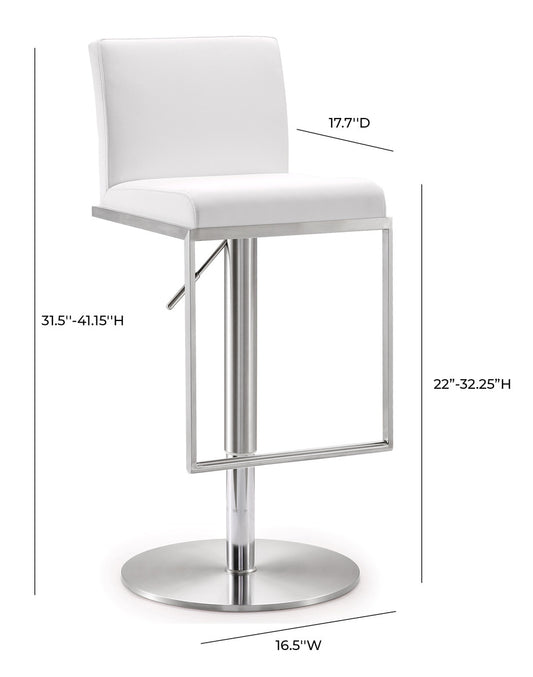 Amalfi White Steel Adjustable Barstool