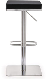 Bari Black Steel Adjustable Barstool