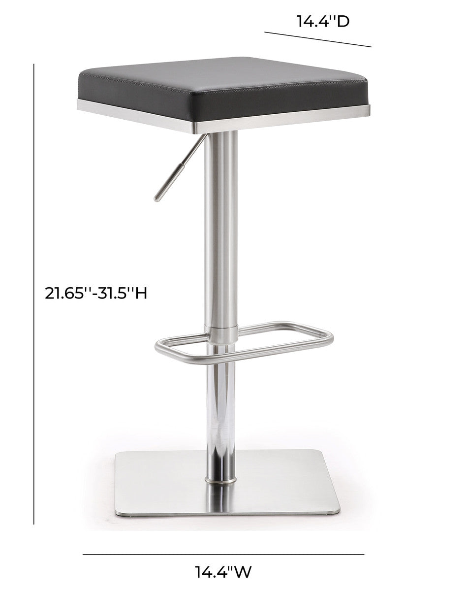 Bari Grey Steel Adjustable Barstool