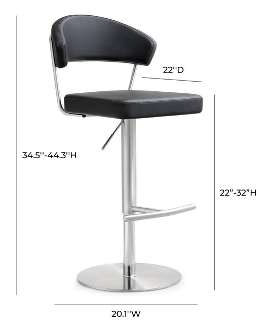 Cosmo Black Steel Barstool