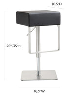 Seville Black Adjustable Barstool
