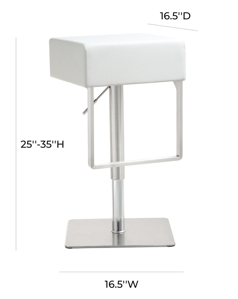 Seville White Adjustable Barstool