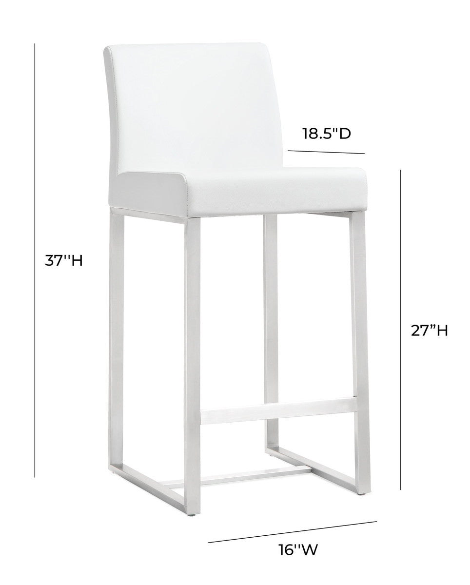 Denmark White Steel Counter Stool