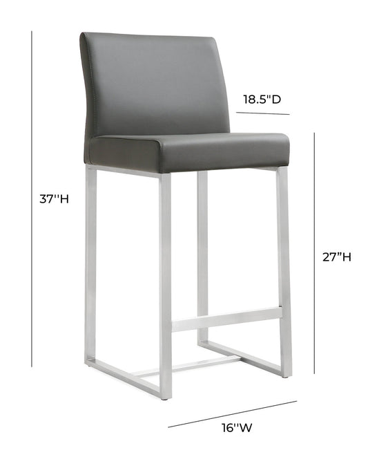 Denmark Grey Steel Counter Stool