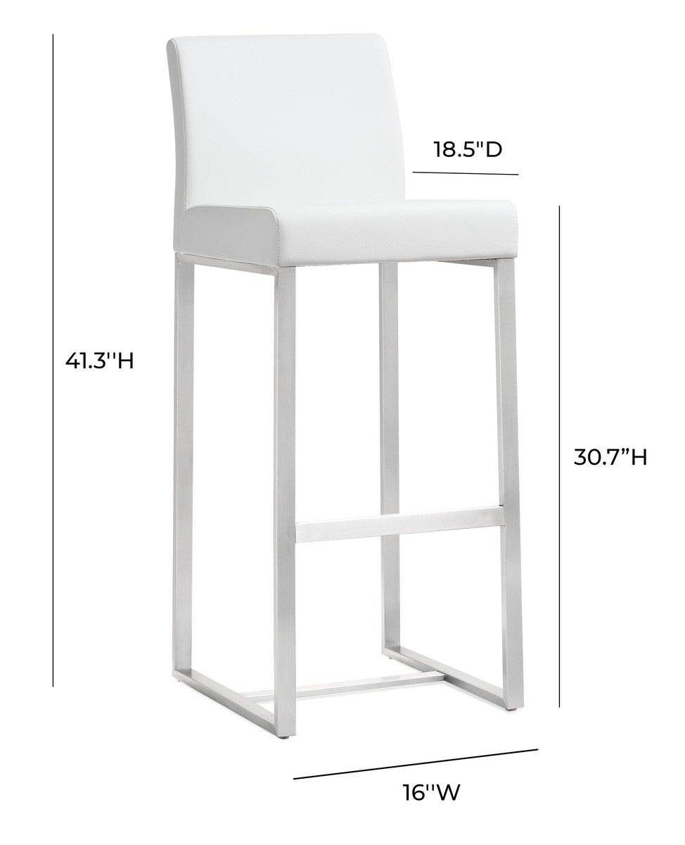 Denmark White Steel Barstool