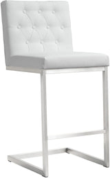 Helsinki White Performance Vegan Leather Stool - Set of 2