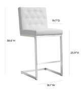 Helsinki White Performance Vegan Leather Stool - Set of 2