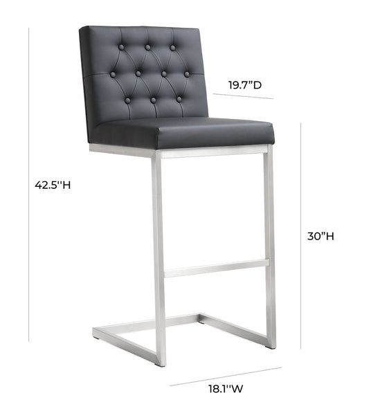 Helsinki Black Stainless Steel Barstool