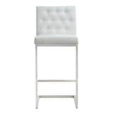 Helsinki White Performance Vegan Leather Stool - Set of 2
