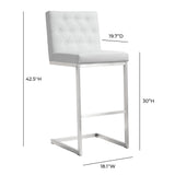 Helsinki White Performance Vegan Leather Stool - Set of 2