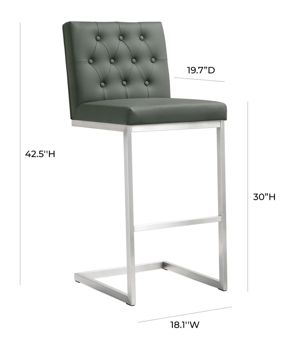 Helsinki Grey Stainless Steel Barstool