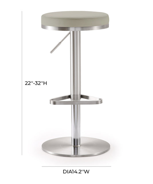 Fano Light Grey Steel Adjustable Barstool