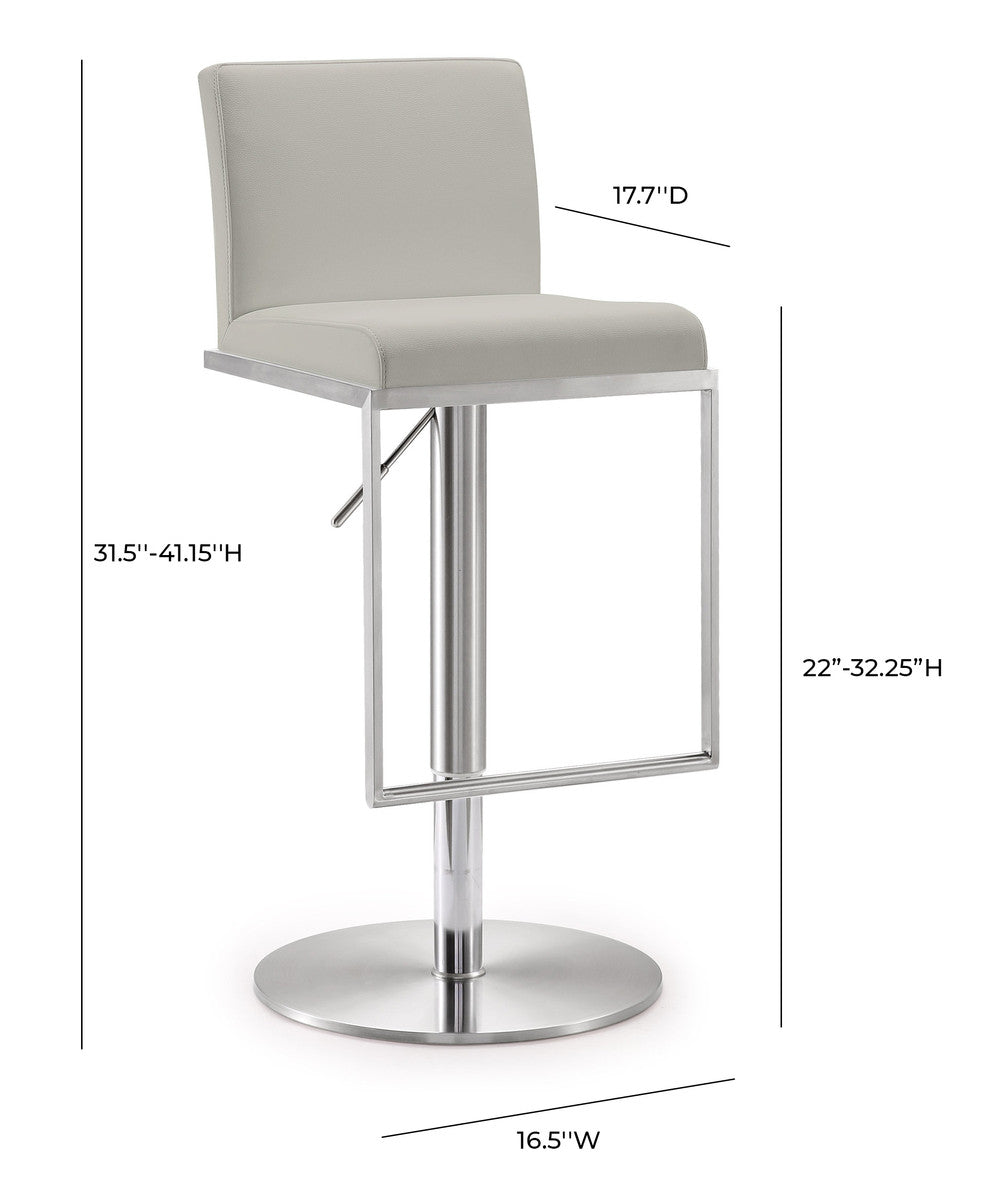 Amalfi Light Grey Steel Adjustable Barstool