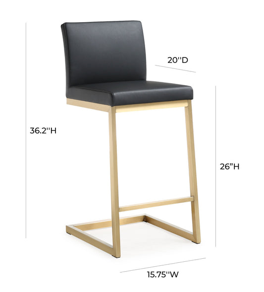 Parma Black Gold Steel Counter Stool