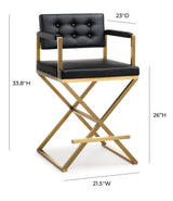 Director Black Gold Steel Counter Stool