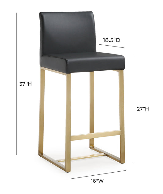 Denmark Black Gold Steel Counter Stool