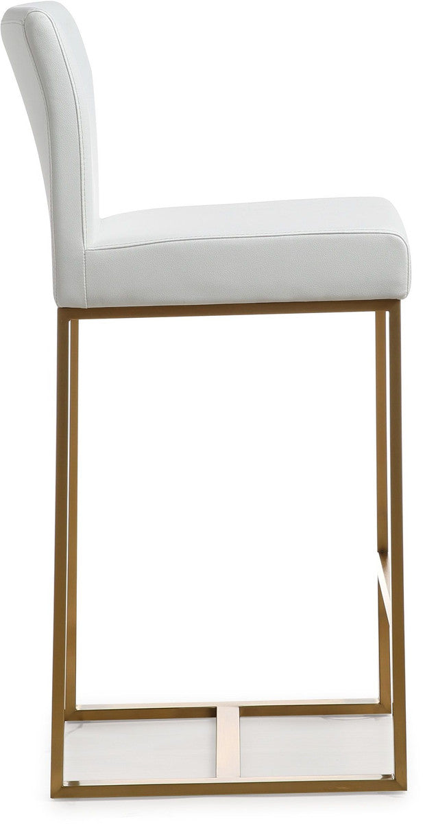 Denmark White Gold Steel Counter Stool