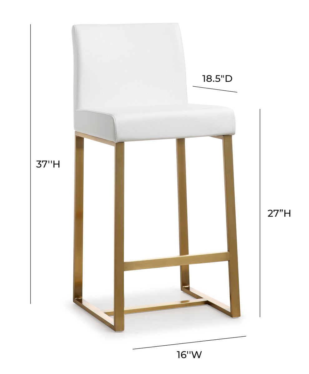 Denmark White Gold Steel Counter Stool