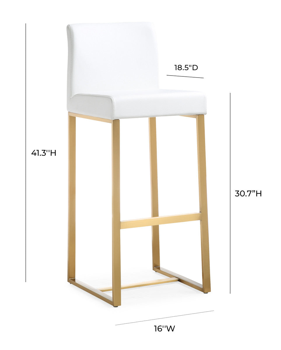 Denmark White Gold Steel Barstool