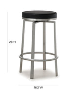Pratt Black Swivel Counter Stool