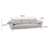 Vari 90" Textured Performance Velvet Lounge Sofa