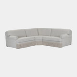 Yvette 3-Piece Warm Grey Performance Boucle L-Sectional