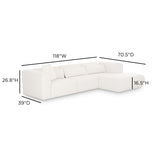 Tarra 3-Piece Cream Performance Chenille Modular Sectional