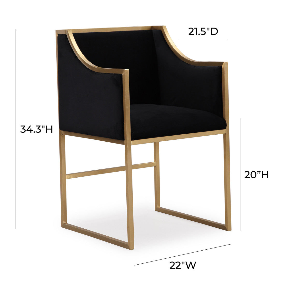 Atara Black Velvet Gold Chair