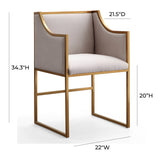 Atara Cream Velvet Gold Chair