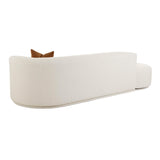 Fickle 112" 2-Piece Cream Performance Boucle Chaise Modular Sofa