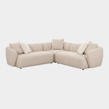 Sylvie 3-Piece Cream Performance Boucle L-Shaped Sectional