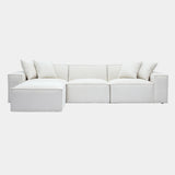 Mindy 4-Piece Performance Chenille Basketweave Modular Sectional