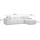 Mindy 4-Piece Performance Chenille Basketweave Modular Sectional