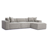 Mindy 4-Piece Performance Chenille Basketweave Modular Sectional