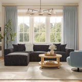 Mindy 84" Performance Chenille Basketweave Modular Loveseat