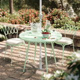 Erica 34" Wrought Iron Outdoor Round Cafe Table