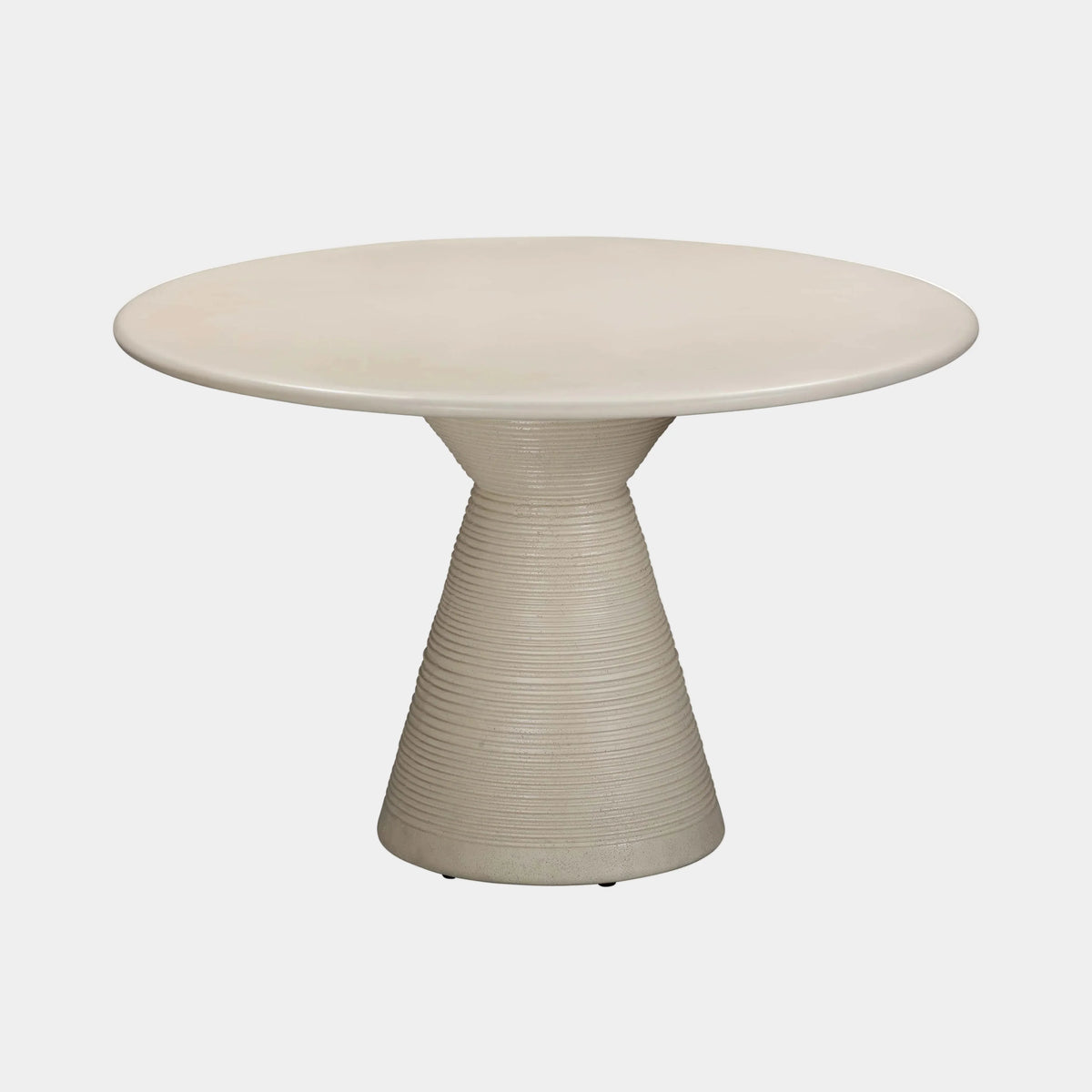 Fern 47" Beige Textured Faux Plaster Concrete Indoor / Outdoor Round Dining Table