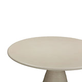Fern 47" Beige Textured Faux Plaster Concrete Indoor / Outdoor Round Dining Table