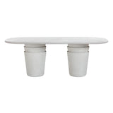 Margot 83" Light Grey Faux Plaster Indoor/Outdoor Concrete Oval Dining Table