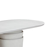 Margot 83" Light Grey Faux Plaster Indoor/Outdoor Concrete Oval Dining Table
