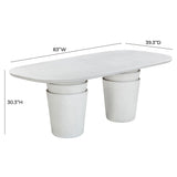 Margot 83" Light Grey Faux Plaster Indoor/Outdoor Concrete Oval Dining Table