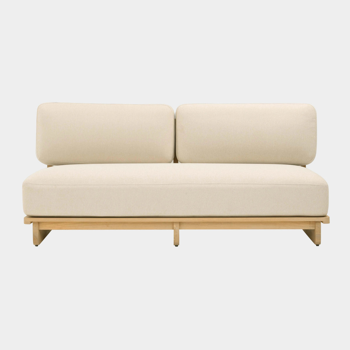 Reavan 67" Cream Performance Fabric Outdoor Lounge Sofa