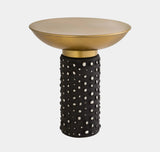 Blaze Glass and Brass Side Table