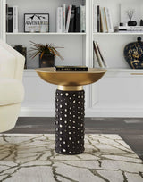 Blaze Glass and Brass Side Table