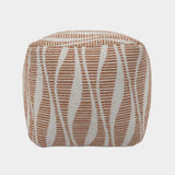 Ember Natural and Cream Woven Pouf