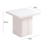 Kayla Faux Plaster Indoor / Outdoor Square Side Table