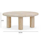 Amora Faux Travertine Indoor/Outdoor Round Accent Table (26"-32")