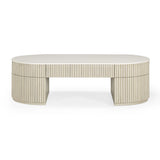 Bella 52" Cream Large Storage Coffee Table