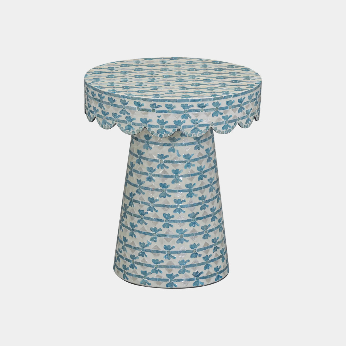 Lady Blue Ribbon Capiz Shell Round Side Table