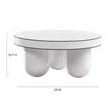 Jasper 33" White Glossy Round Coffee Table
